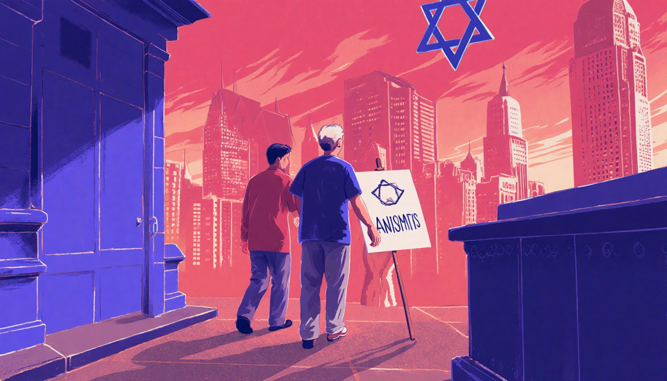 Chatbot message displays a refusal to create antisemitic content and offers help with other topics on a computer screen