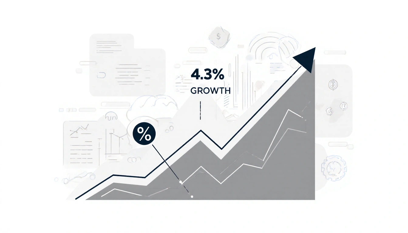 Graph showing consumer spending growth with upward trendline and 4.3% economic growth marker