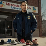 FBI agent standing at daycare building with scattered Somali children