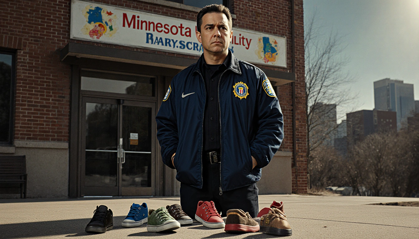 FBI agent standing at daycare building with scattered Somali children