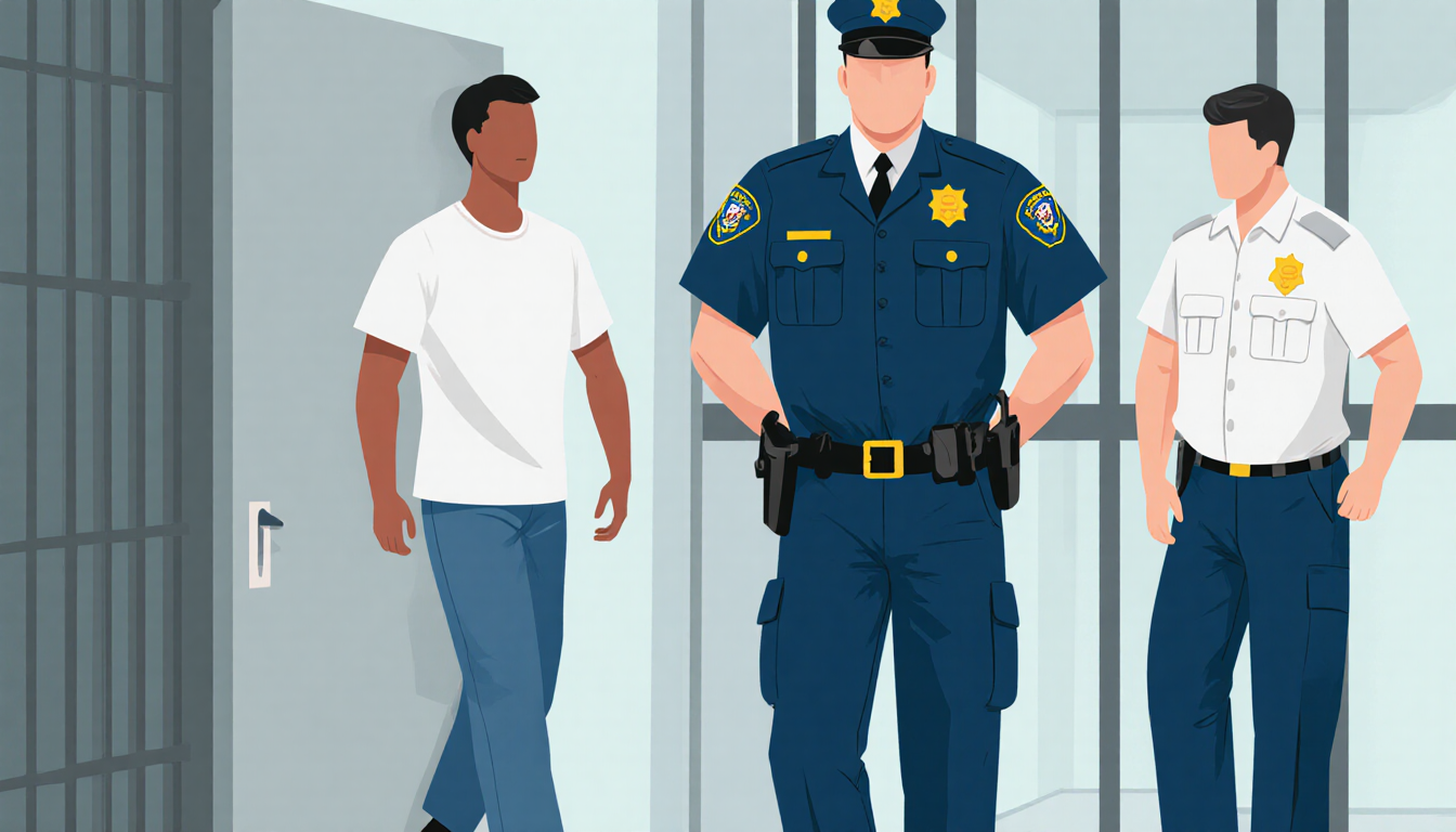 Chat screen shows text bubble with user saying can't create image prompt depicting officer arrested for assault of inmate