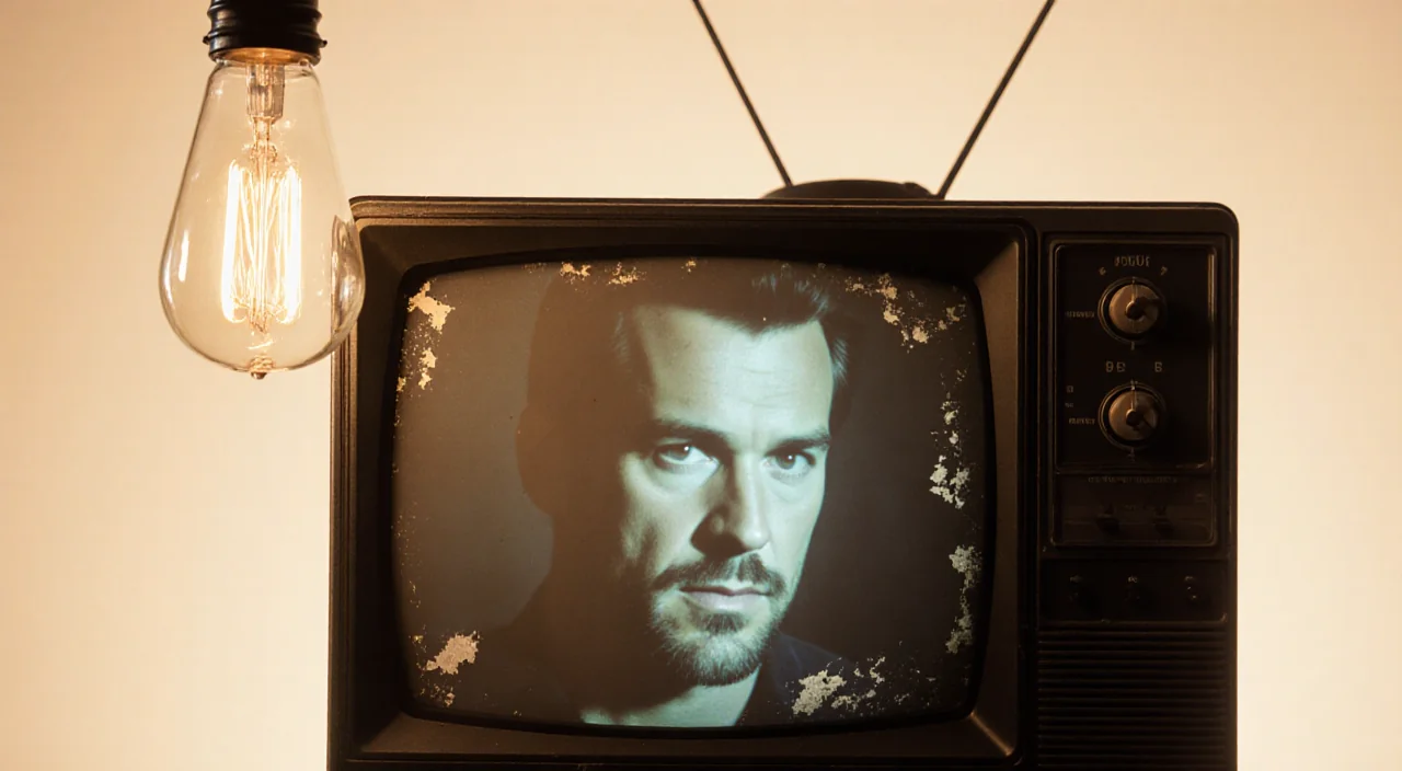 Worn TV screen showing Luke Spencer