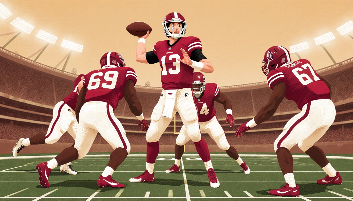 Quarterback Jalen Hurts standing in pocket with defenders closing in and eyes scanning the football field