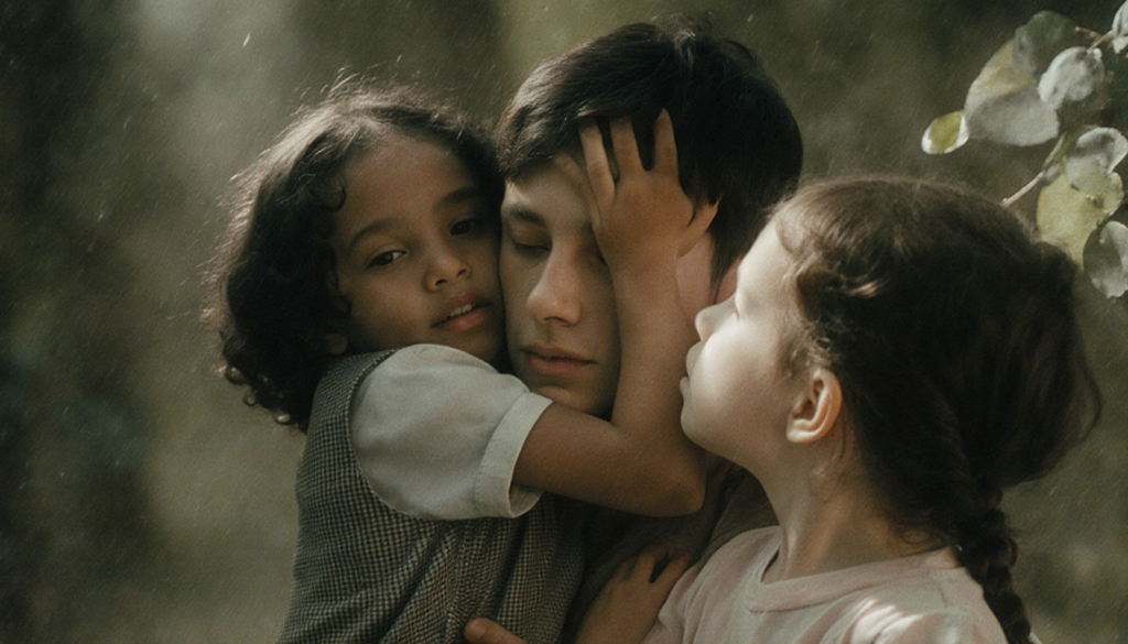 Person typing a question to an AI assistant in a chat window with a friendly interface