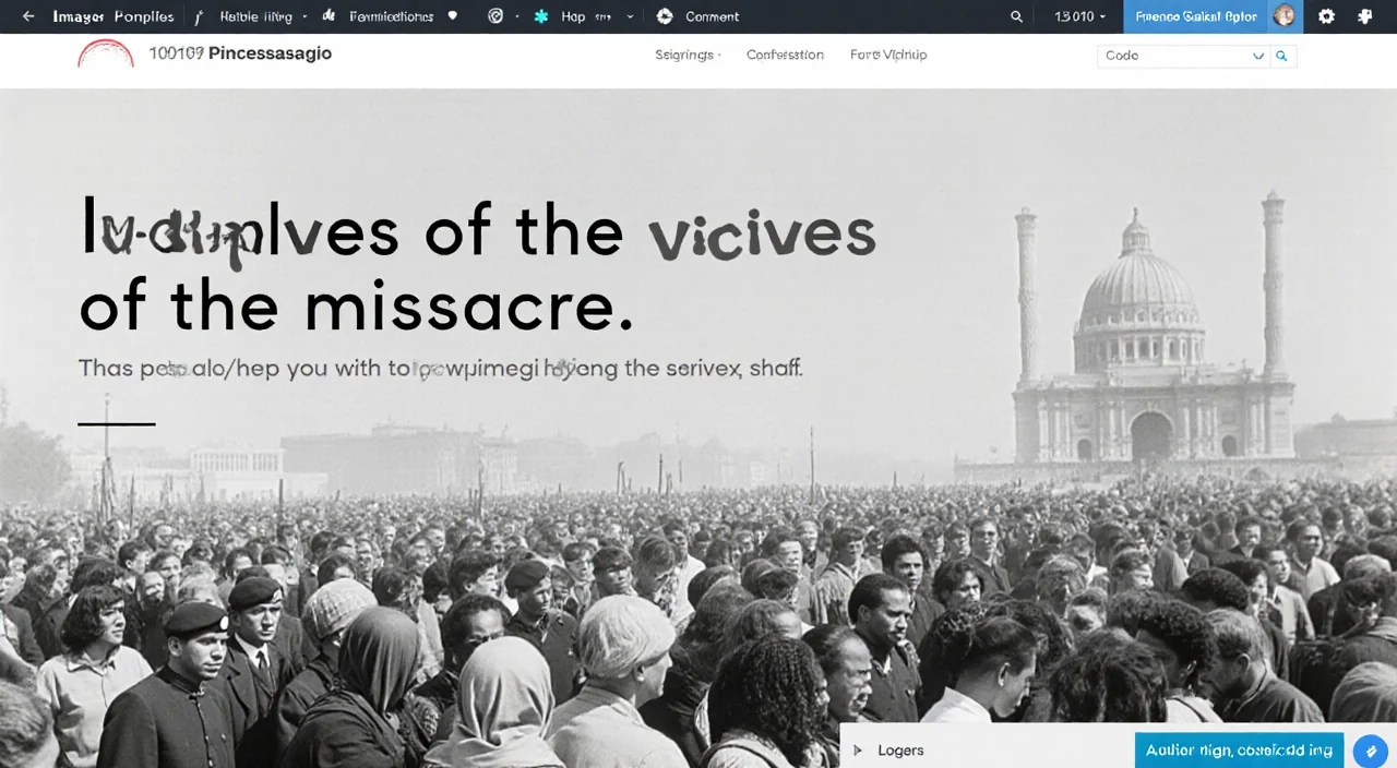 Chatbot refusing to create image prompt with text about victims of a massacre and asking for another request