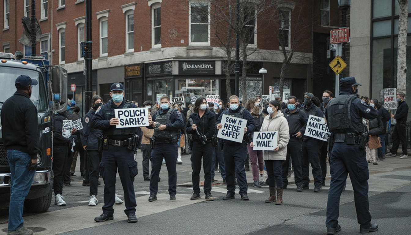 Assistant holding a sign that says I cant make shooting prompts Can I help you with something else with a gentle smile