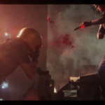 Screen displays refusal message in a chat interface with polite offer of help on a bright screen.