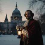 King Charles III holds Christmas lantern with warm gaze and clasped hands near St Paul