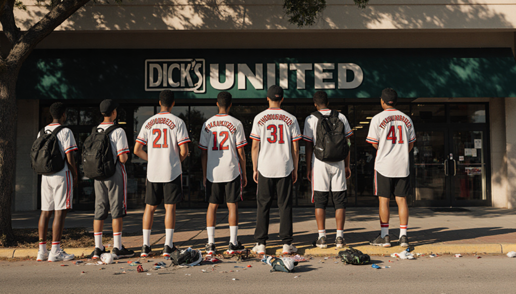Philadelphia teenagers standing outside a Dick
