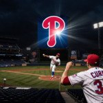 Yoniel Curet throws a fastball with a nighttime Phillies stadium backdrop and a lone fan cheering