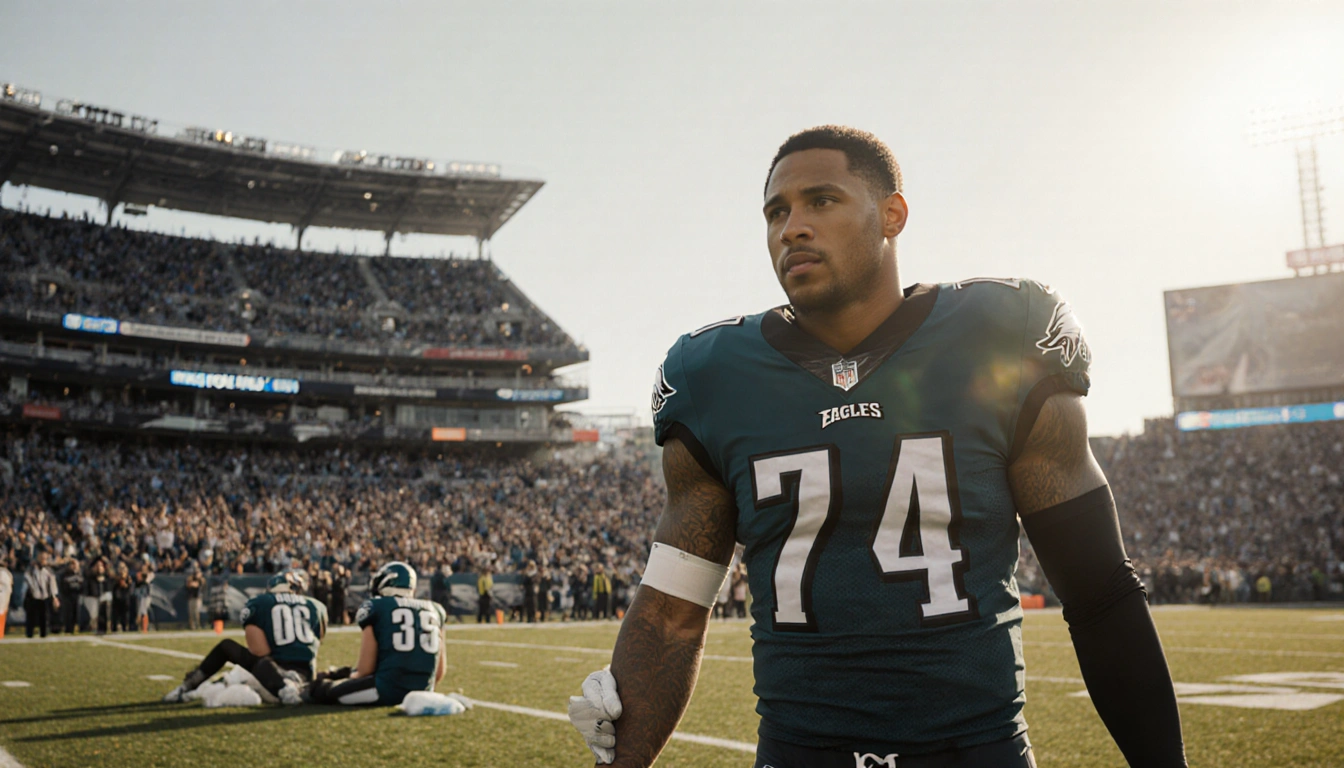 Saquon Barkley holding teammate