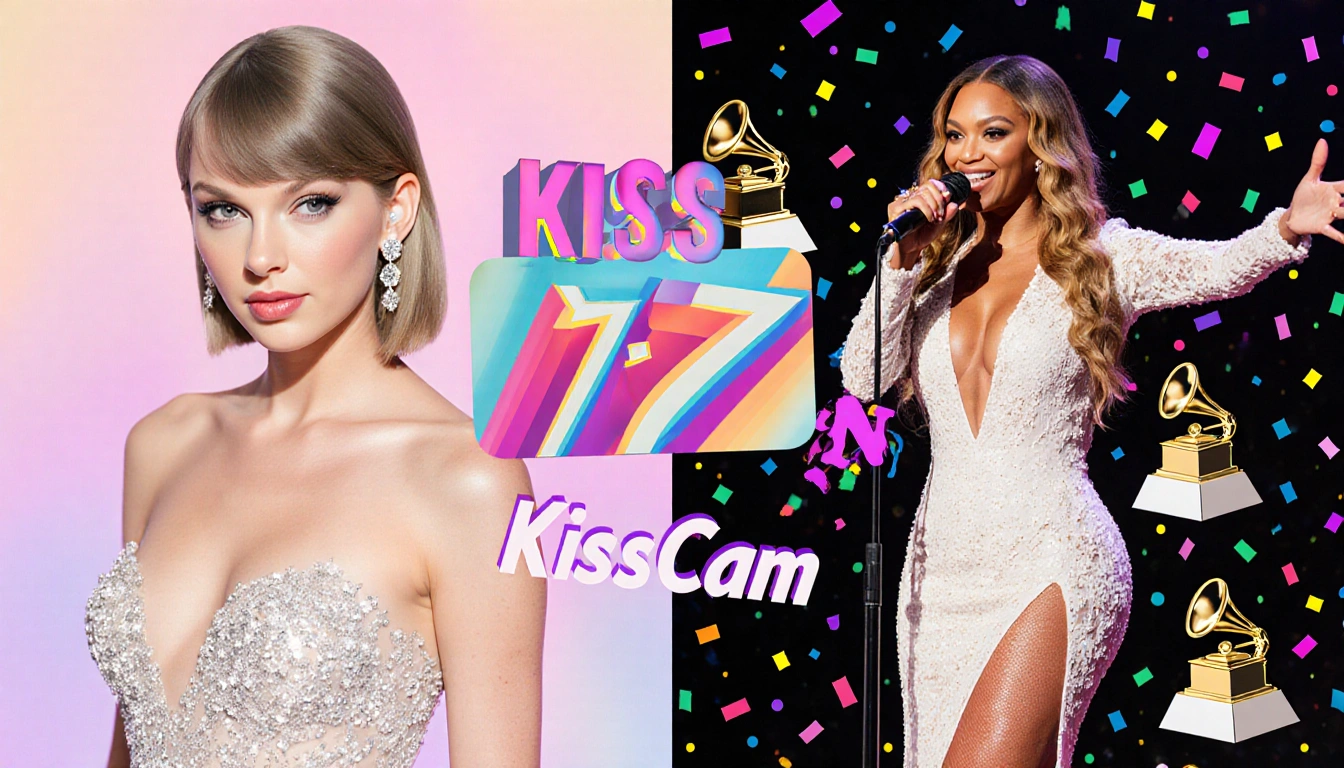 Taylor Swift shines with wedding ring Beyoncé stands with microphone Grammy awards 6-7 graphic