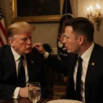 President Trump gently pats Elon Musk