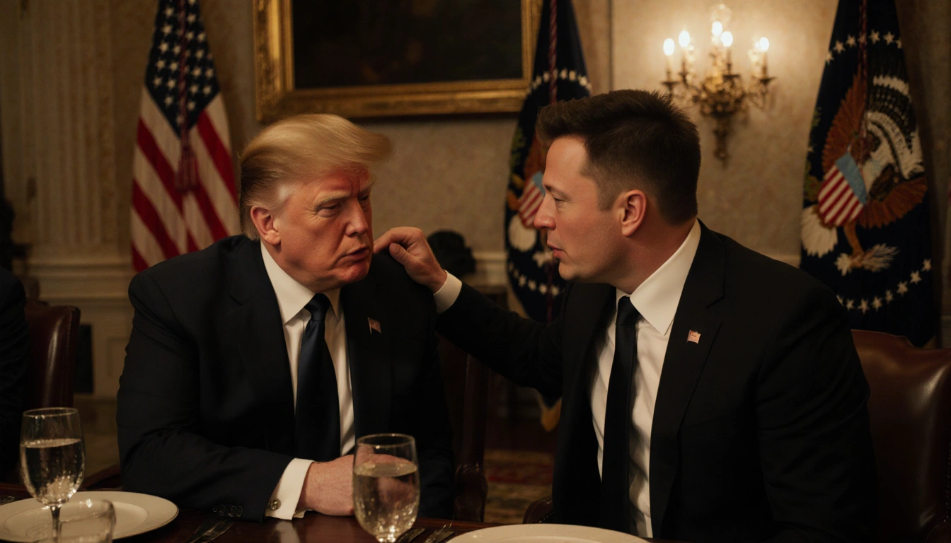 President Trump gently pats Elon Musk