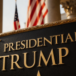 Plaque displays President Trump