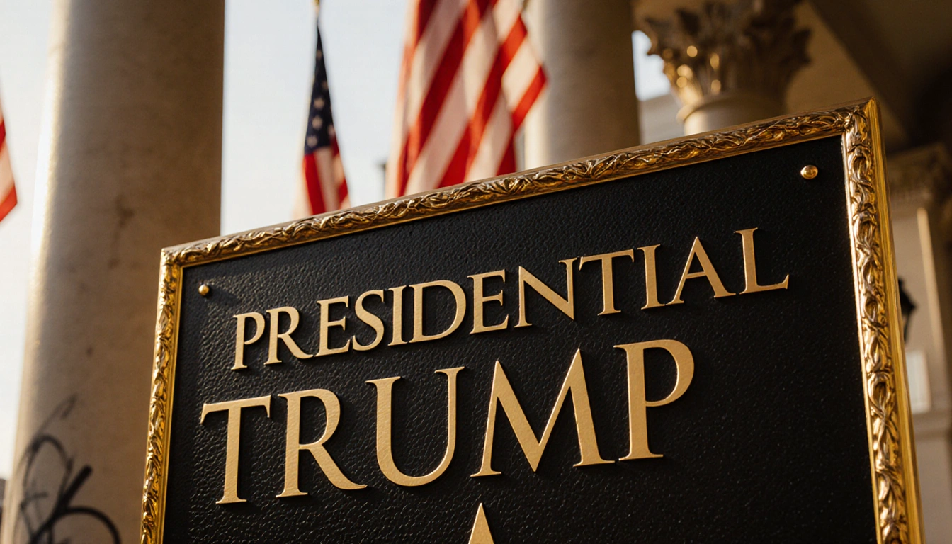 Plaque displays President Trump