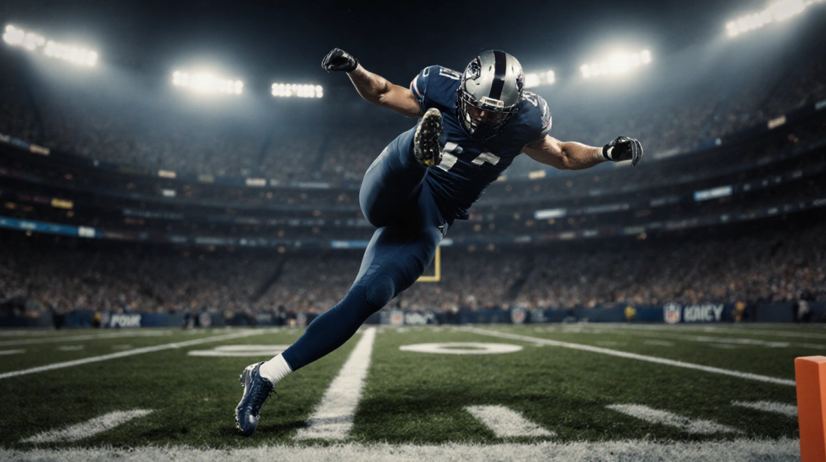 Chris Boswell attempts a curved extra-point kick with a blurred stadium backdrop and a football field showing disappointment.
