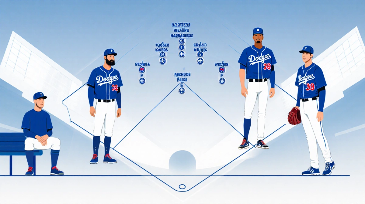 Kyle Tucker stands in right field with Teoscar Hernández in left and Michael Conforto watching from bench showing Dodgers out