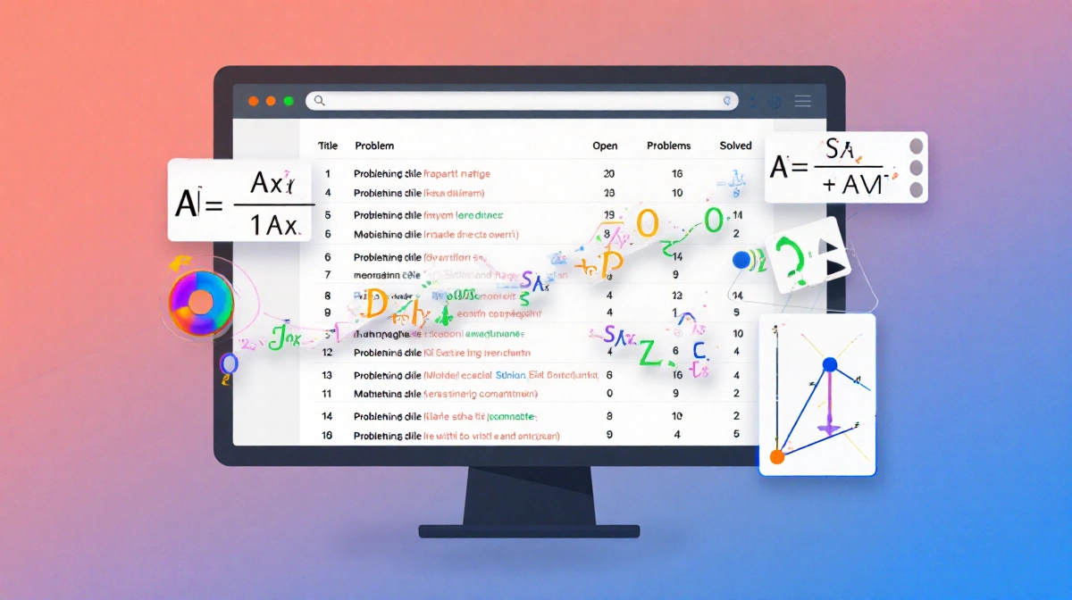 Computer screen showing solved math problems with colorful equations and graphs illustrating human-AI collaboration