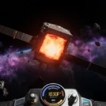 ForgeStar-1 satellite glowing with orange heat and a control panel reading 1830 °F