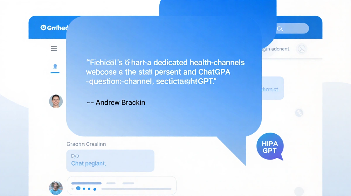 Smartphone shows Gradient health chat interface with HIPAA logo and blue gradient design