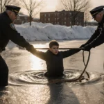 3 Cops Save Boy From Icy Pond in Dramatic Sunday Rescue