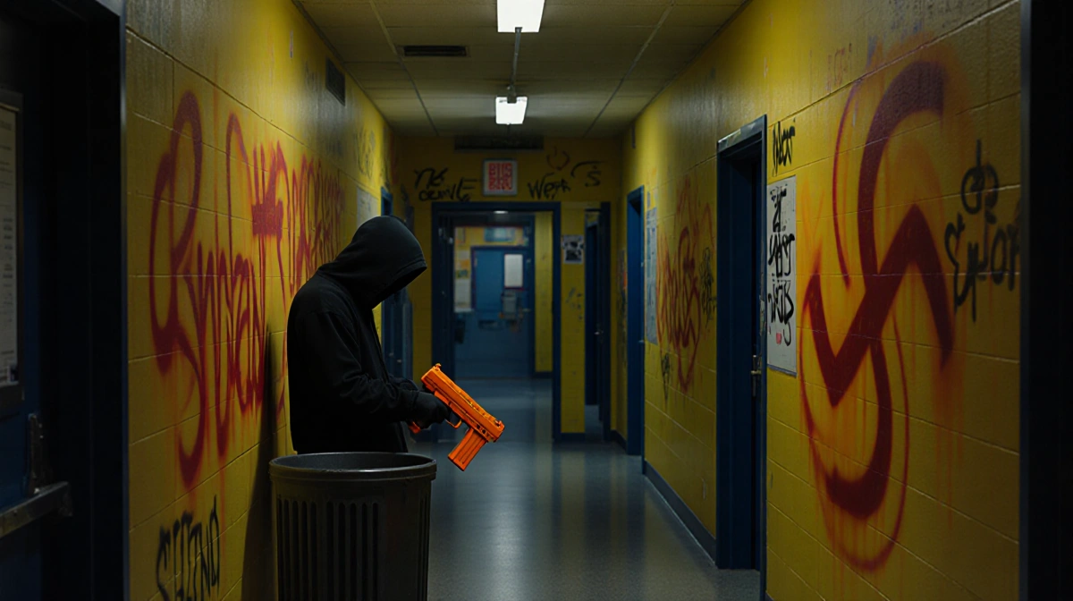 Surveillance Video Shows Suspect in Roxborough High Graffiti Case