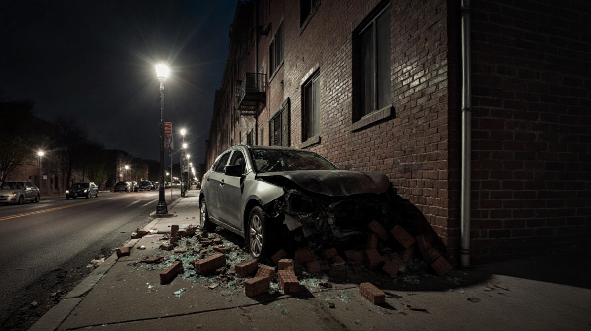 Car Slams Into Philly Apartment Building, Debris Scatters