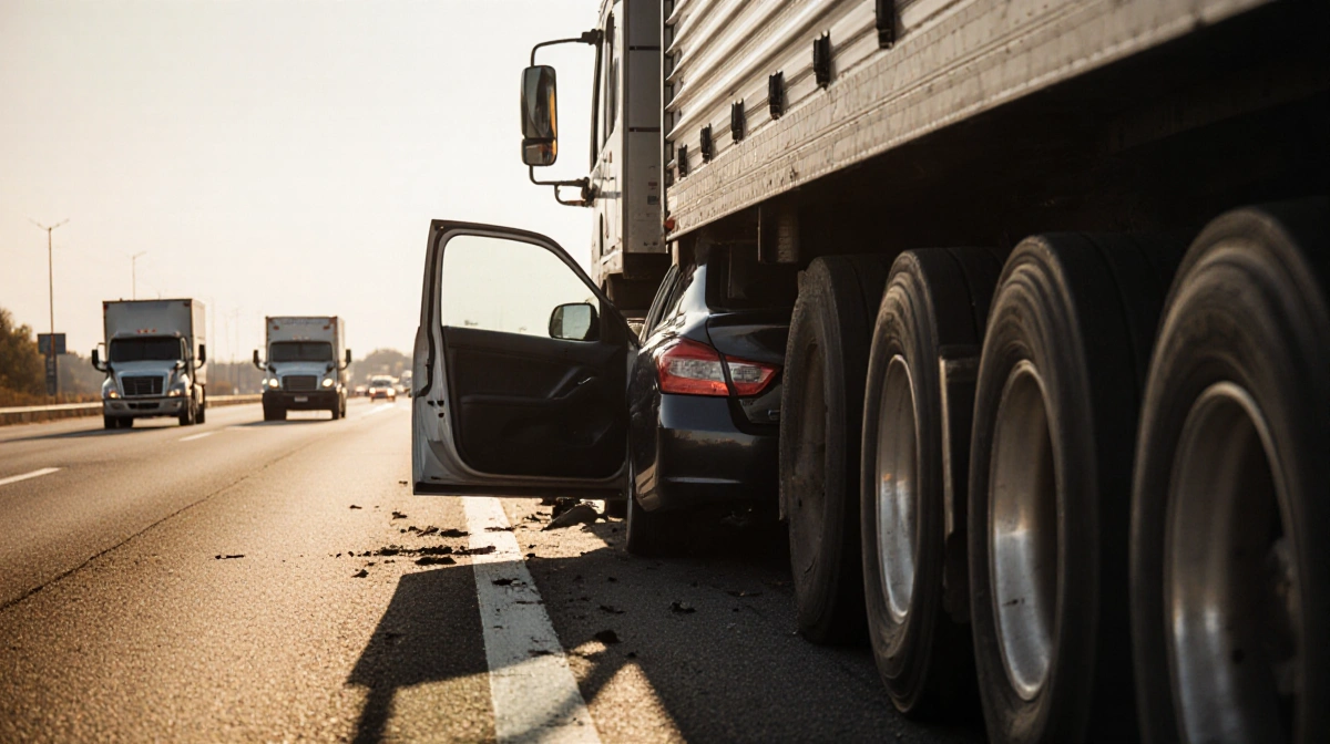 Car Wedged Under Tractor-Trailer Snarls I-476 South