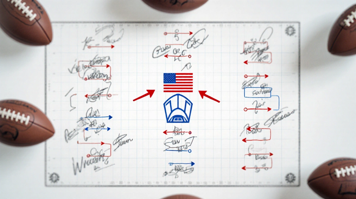 Football play diagram showing chaotic whiteboard scribbles with single arrow pointing to home base symbol showing Jalen Hurts