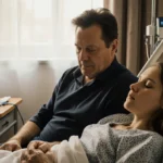 John Mellencamp sits beside daughter Teddi in hospital bed with guitar and medical equipment showing father-daughter bond