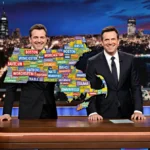 Matt Damon and Ben Affleck stand back-to-back at Jimmy Fallon