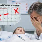 Pediatrician leaning over child