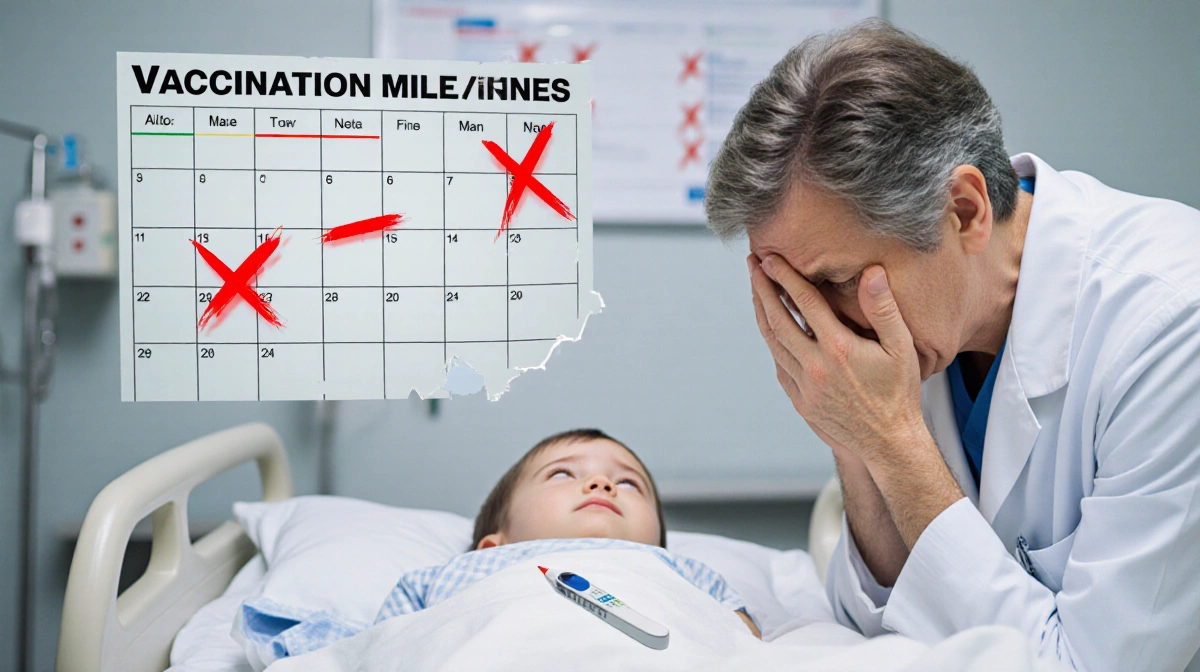 Pediatrician leaning over child