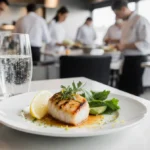 Plate displays protein-rich grilled chicken with fresh vegetables and water under soft natural light for a healthy look.