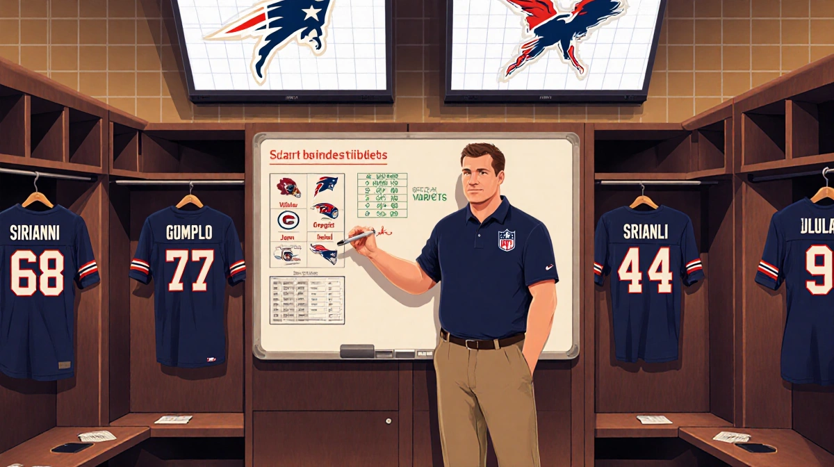 Coach Nick Sirianni highlights defensive plays on whiteboard in locker room with glow and NFL screens.