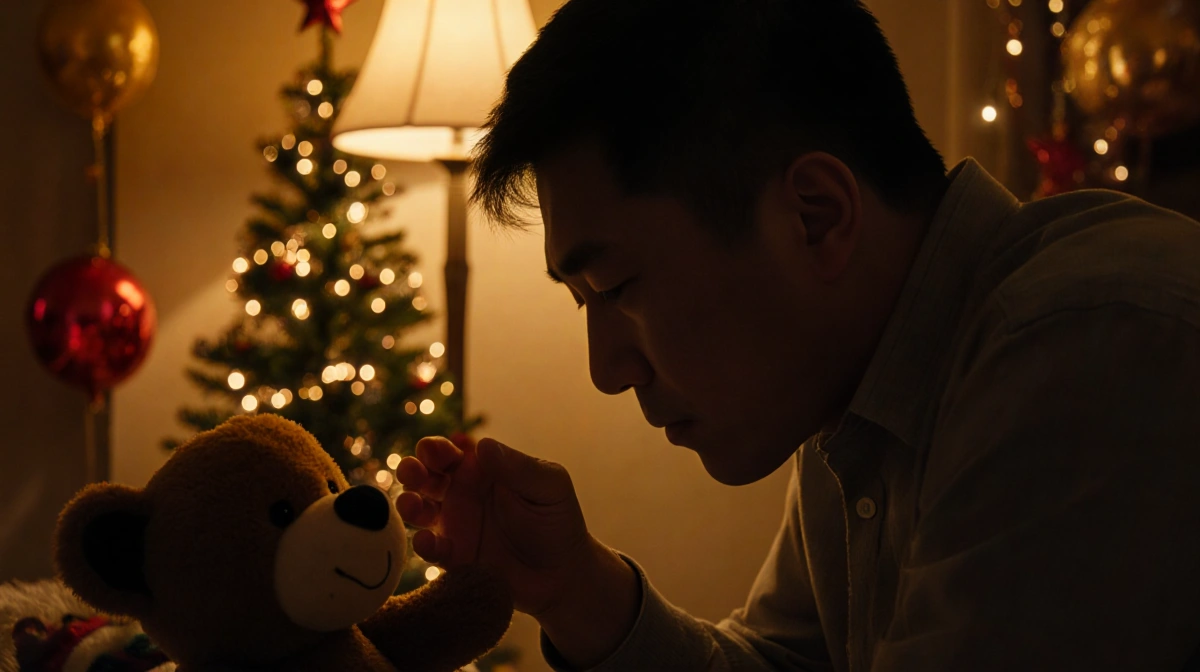 Paul Kim holding a small hand with Micah