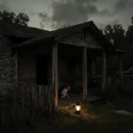 Faint outline of a child