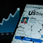 Smartphone screen shows glitchy login page with child profile and shattered pixels leak users hinting at a data breach.