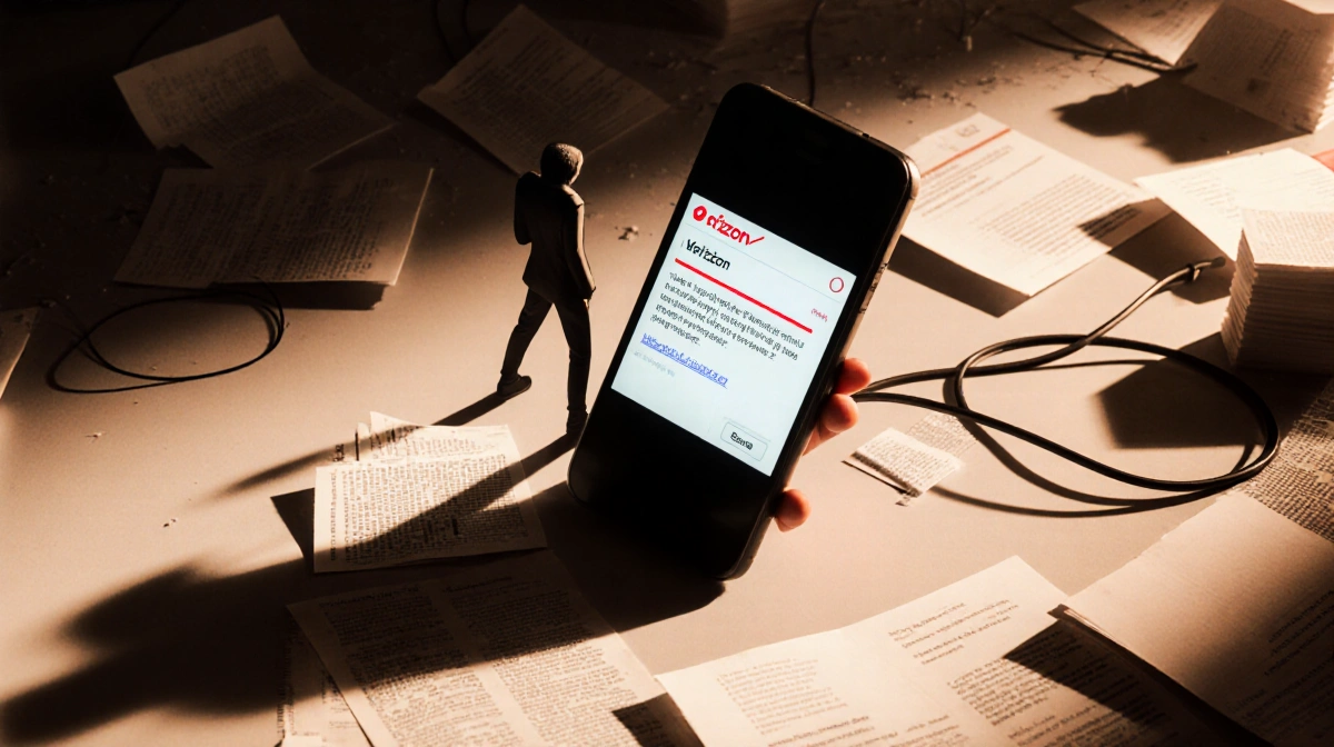 Person staring at phone with error 404 on screen and scattered papers near city window